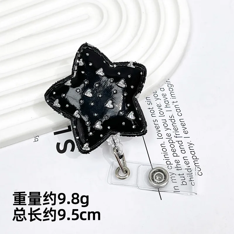 Star Badge Reel Retractable Nurse ID Card Holder Work Clip Anti-Loss Keychain Badge Reels