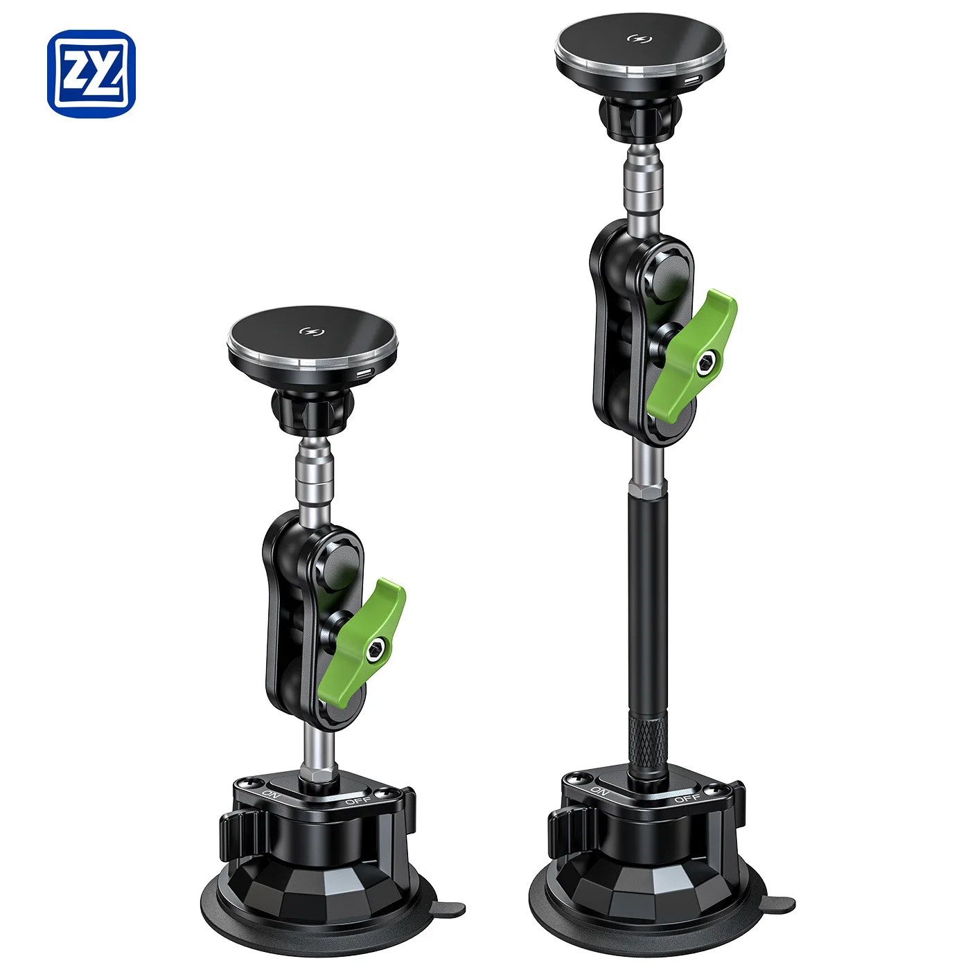 

Магнитный автомобильный держатель для телефона из алюминиевого сплава с быстрой беспроводной зарядкой 15 Вт, RGB-подсветкой, сильным магнитным креплением и регулируемым углом наклона