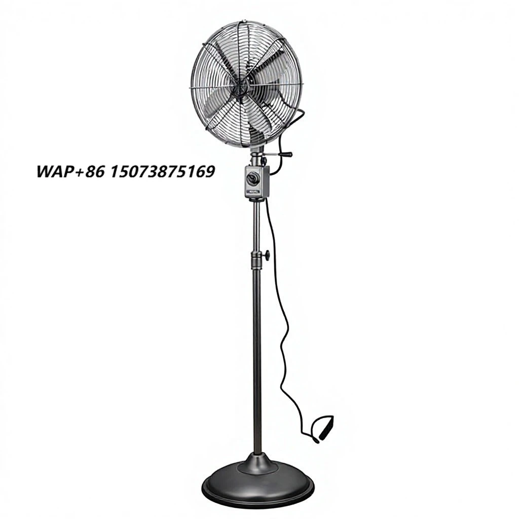 IMASU Retro Mechanical Control Electric Floor Fan Home Silent Metal Vertical Air Circulation Shaking Nostalgic