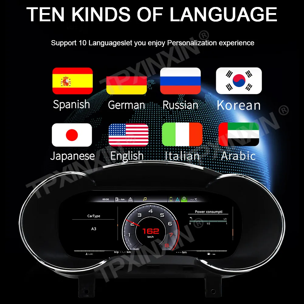 For Audi A3 2014~2020 Wireless Carplay Linux Digital Dashboard Instrument Display Speedometer Virtual LCD Meter Cluster Cockpit view 4