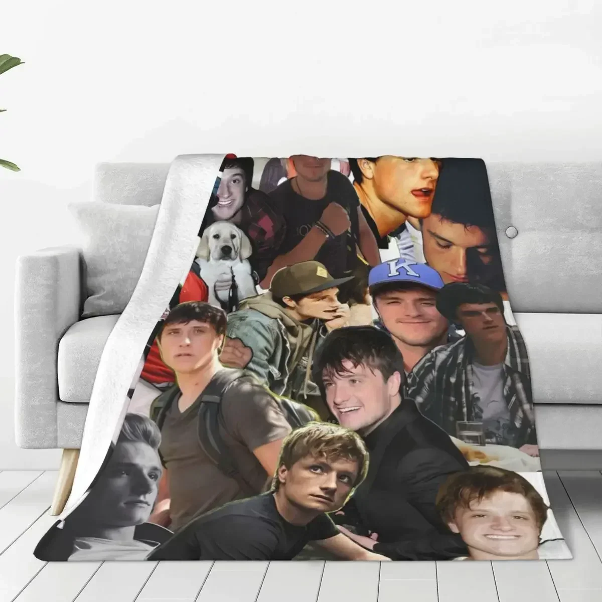 

Super Warm Blanket Travel Office J-Josh Hutchersons Throw Blanket Peeta Flannel Bedspread Couch Chair Cute Sofa Bed Cover