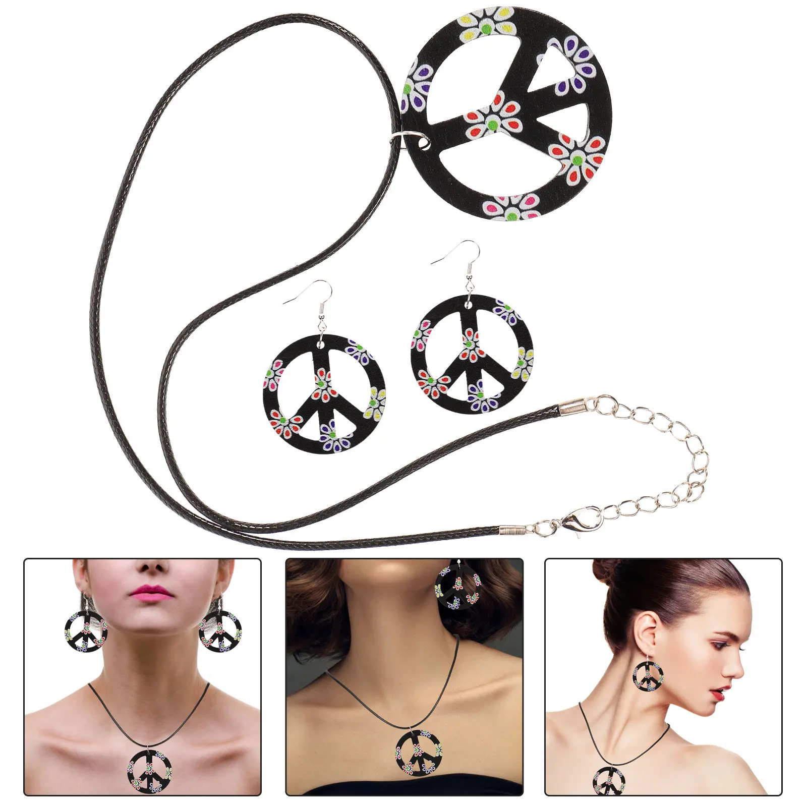 

Hippie Costume Accessory Set for Men Women Teens Kids Plastic Eco Friendly Lightweight Party Dress Up Prop Halloween Wedding