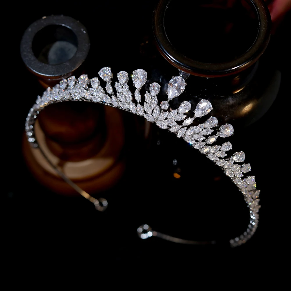 ASNORA New Tiara and Crown For Women Bridal Accessories Wedding Crowns CZ Crystal Tiaras Princess Pageant Party Headwear Gift