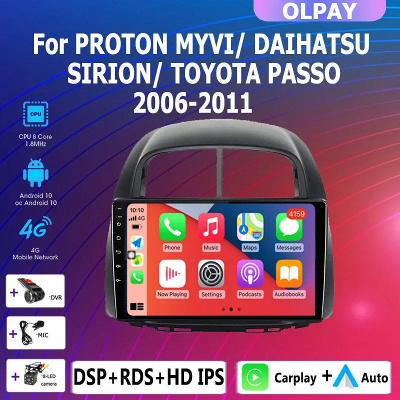 

2 din Android 12.0 radio multimedia player Carplay GPS navigation For Toyota passo / MYVI/ DAIHATSU SIRION 2006-2011