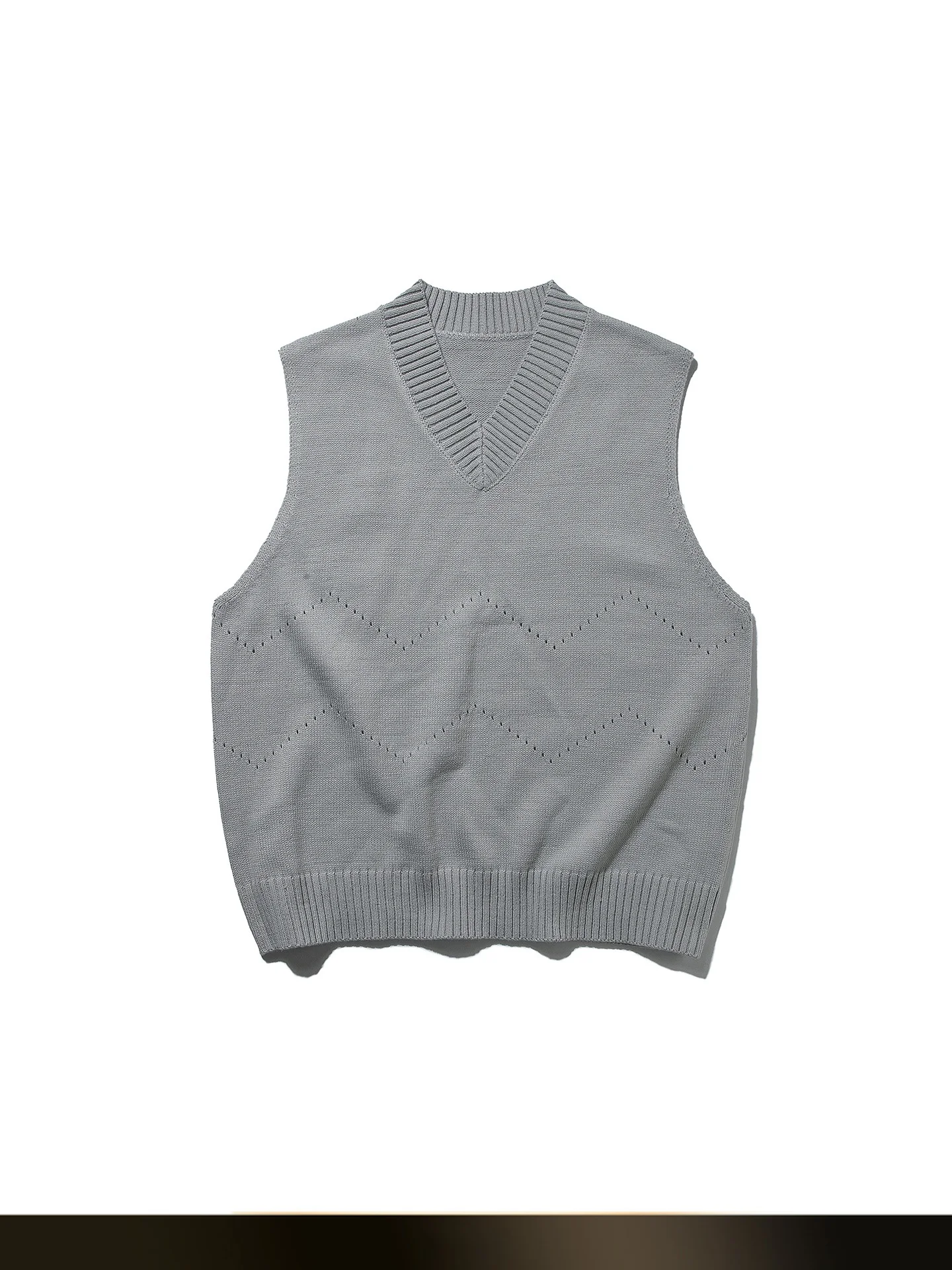 

American Retro Hollow out Knitted V Ne Sweater Vest Men Autumn Lazy Sle Couple Svel Overhead Vest
