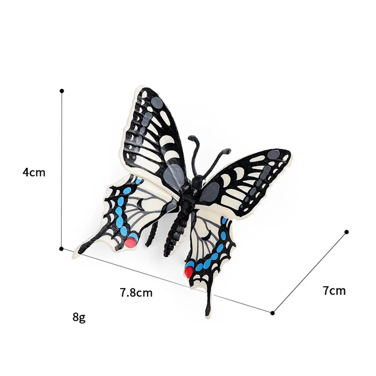 Figurine de papillon réaliste, modèle animal, jouet pour décoration de gâteau