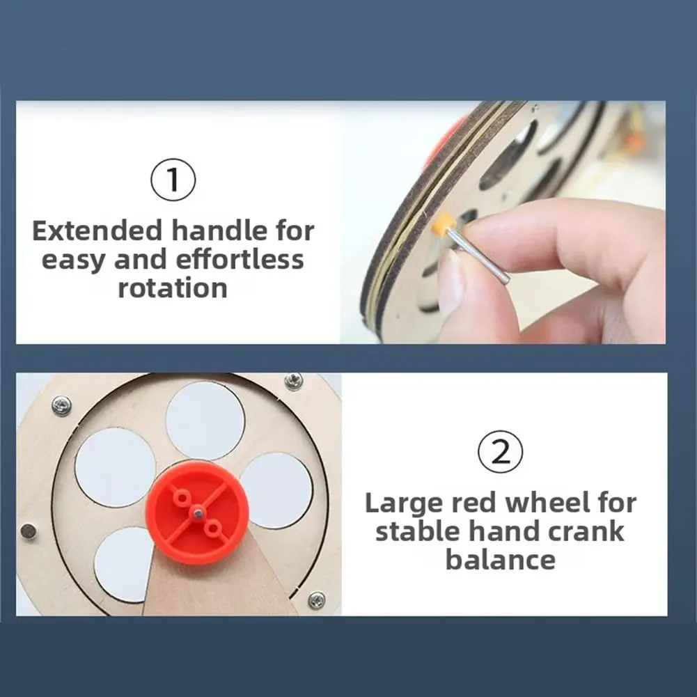 STEM Educational Wooden Hand Cranked Generator Kit For Kids To Explore Electricity And Develop Hands On Science Skills