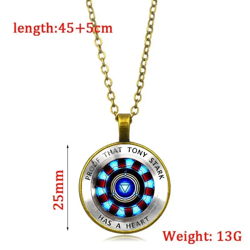 Disney Marvel Ironman ARC-REACTOR Tony Stark collar vengadores figura Cosplay accesorios colgante juguetes para niños regalos de cumpleaños