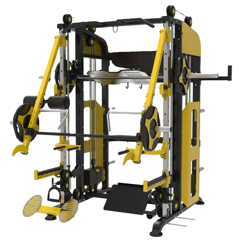 Commercial All In One Power Rack Gym Fitness Equipment Multi-function Rack Smith Machine With Cables