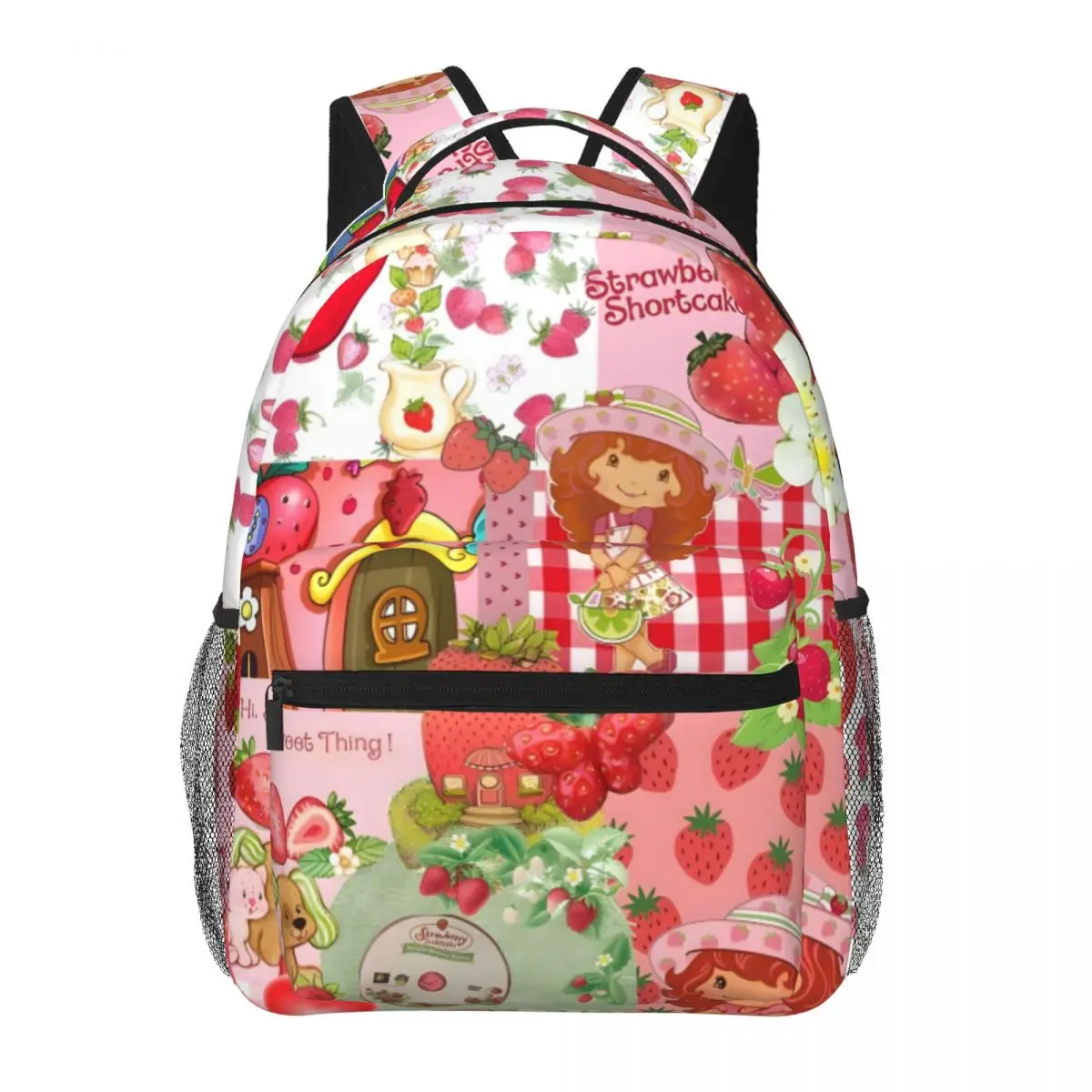 Strawberry-ShortCake For Boys & Girls Large Capacity Student Backpack Lightweight waterproof Backpack 17inch