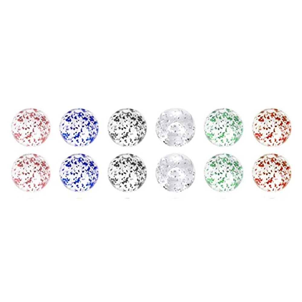 16G Replacement Balls for Piercing Barbell Parts 3mm Stainless Steel & Clear Flexible Balls for Women Men