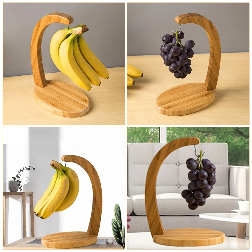 

1 pc Creative Fruit Hook Rack Stable Tabletop Banana Display Basket Khaki Multipurpose Organizer Smooth Design Kitchen Barware