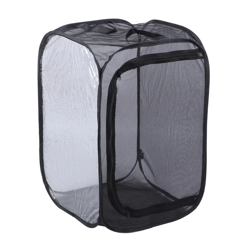 

Black Collapsible Foldable Ventilated Insect Light Mesh Cage House Ventilated Insect Cage Light Cage