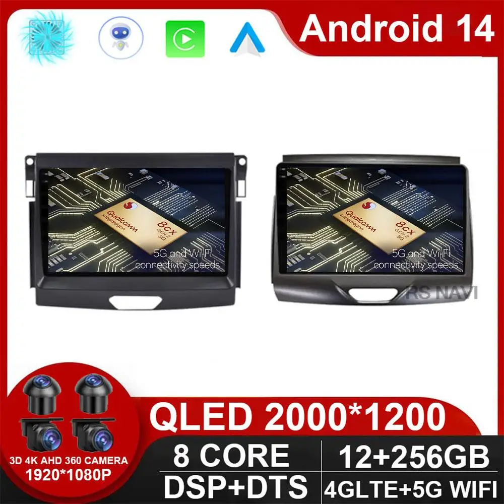 

Android 14 Carplay Auto WlFl+4G for Ford Ranger 2015-2020 Car Radio MultimediaVideo Player Navigation Head Unit DPS BT GPS