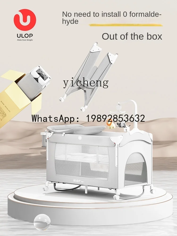 AG  Baby Crib Foldable Mobile Splicing  Newborn Diaper-Changing Table Baby Cradle Bed Gift