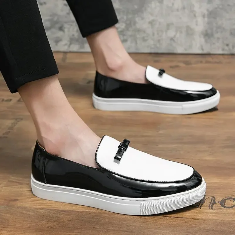 

Casual Leather Shoes Men's British Pointed Toe Business Formal Wear Work Bridegroom Wedding Club Hairdresser Black Korean Style