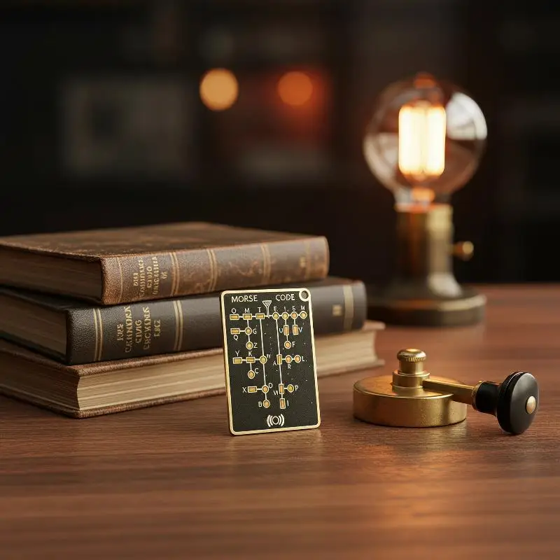 LED Morse Code Trainer Card Pocket-Sized Portable Encryption Practice Device Lightweight Morse Code Practice Trainer