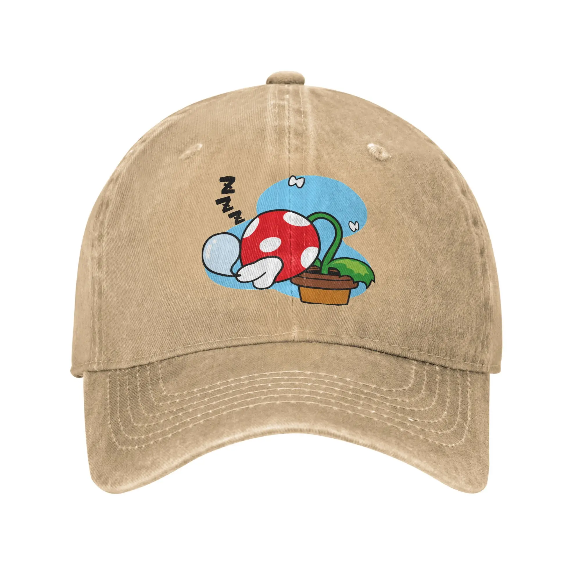 

Super Marios Piranha Plant Unisex Style Baseball Cap Distressed Denim Washed Caps Hat Casual Adjustable Fit Sun Cap