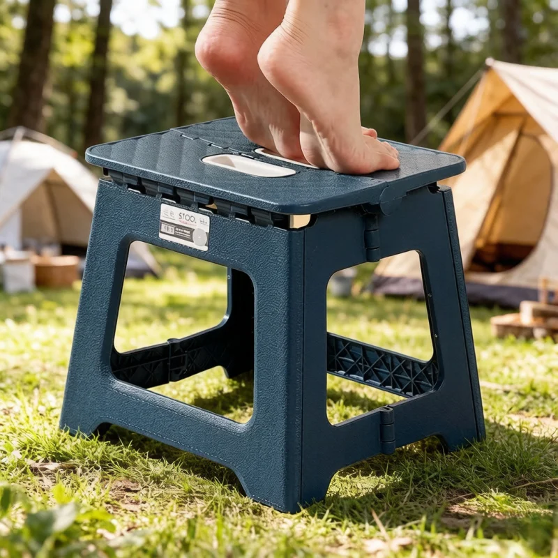2024 New Portable Folding Stool for Adults & Kids, Thickened Plastic Saddle Chair for Outdoor Camping Fishing