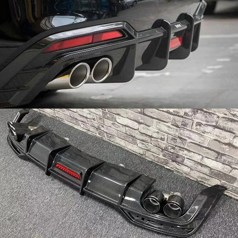 OEM Style Dry Carbon Fiber Diffuser Rear Bumper with Led Light for Audi A5 S5 B8 B8.5 B9 B9.5