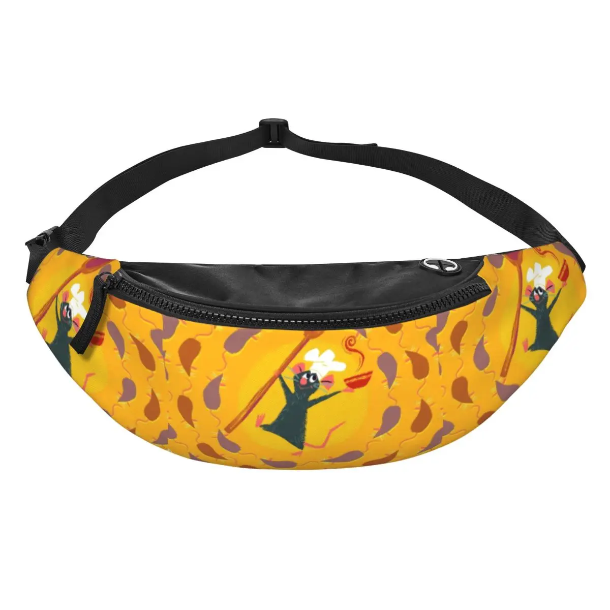 

Поясная сумка-бананка с мультяшным принтом R-Ratatouilles для женщин и мужчин, сумка через плечо для походов, для телефона и денег