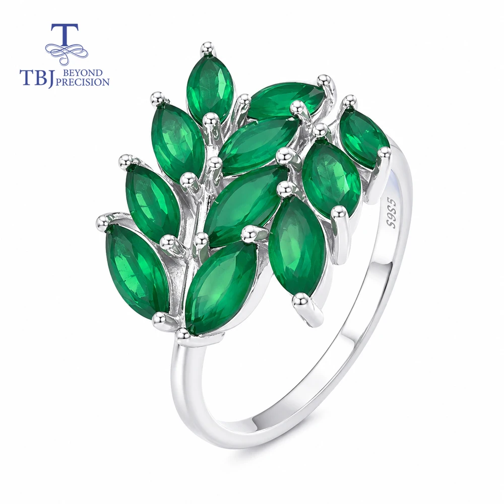 Elegant Design Natural Green Agate 925 Sterling Silver Stunning Ring for Women Lady Party Engagement Luxury Jewelry Gift
