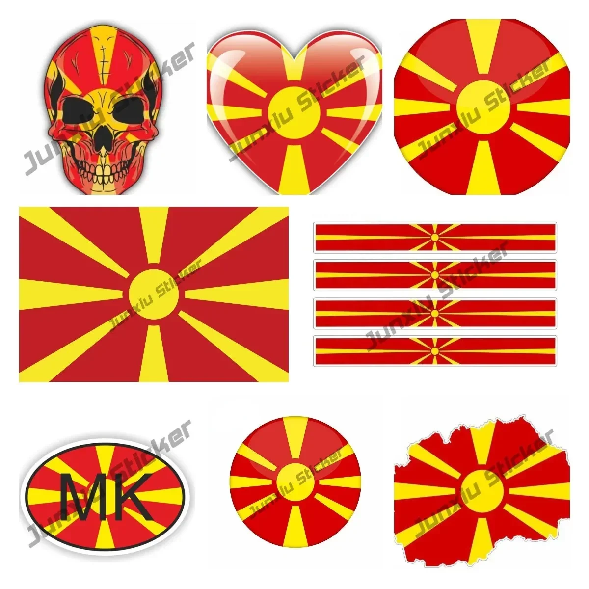 North Macedonia Stickers North Macedonia Flag Decal Styling Reflecitve Sticker Funny MK Code Decal Car Accessories KK13cm