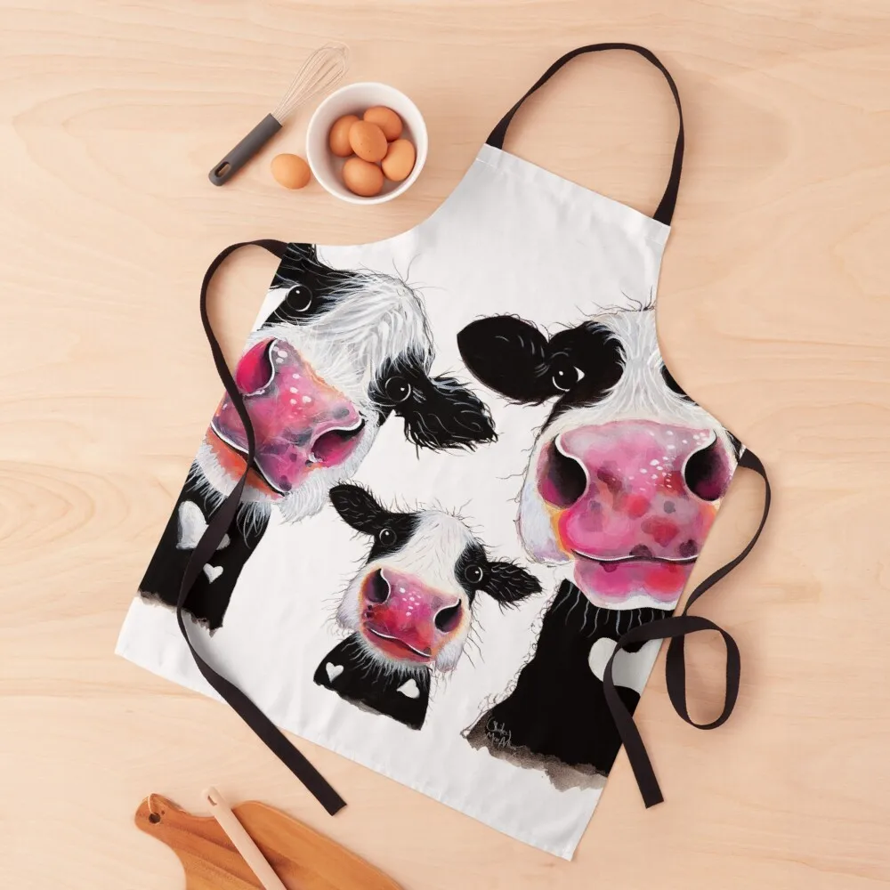 

CoW PRiNT, ANiMaL PRiNT ' THe NoSeY FaMiLY ' BY SHiRLeY MacARTHuR Apron