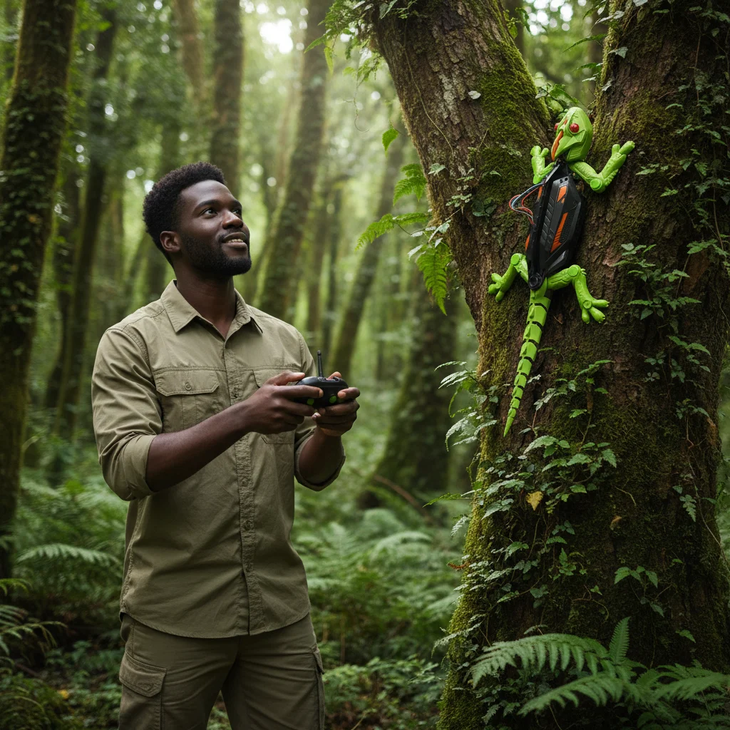 

Realistic Biomimetic RC Wall Climbing Lizard Robot Toy, Remote Control Gecko that Climbs Glass & Smooth Walls