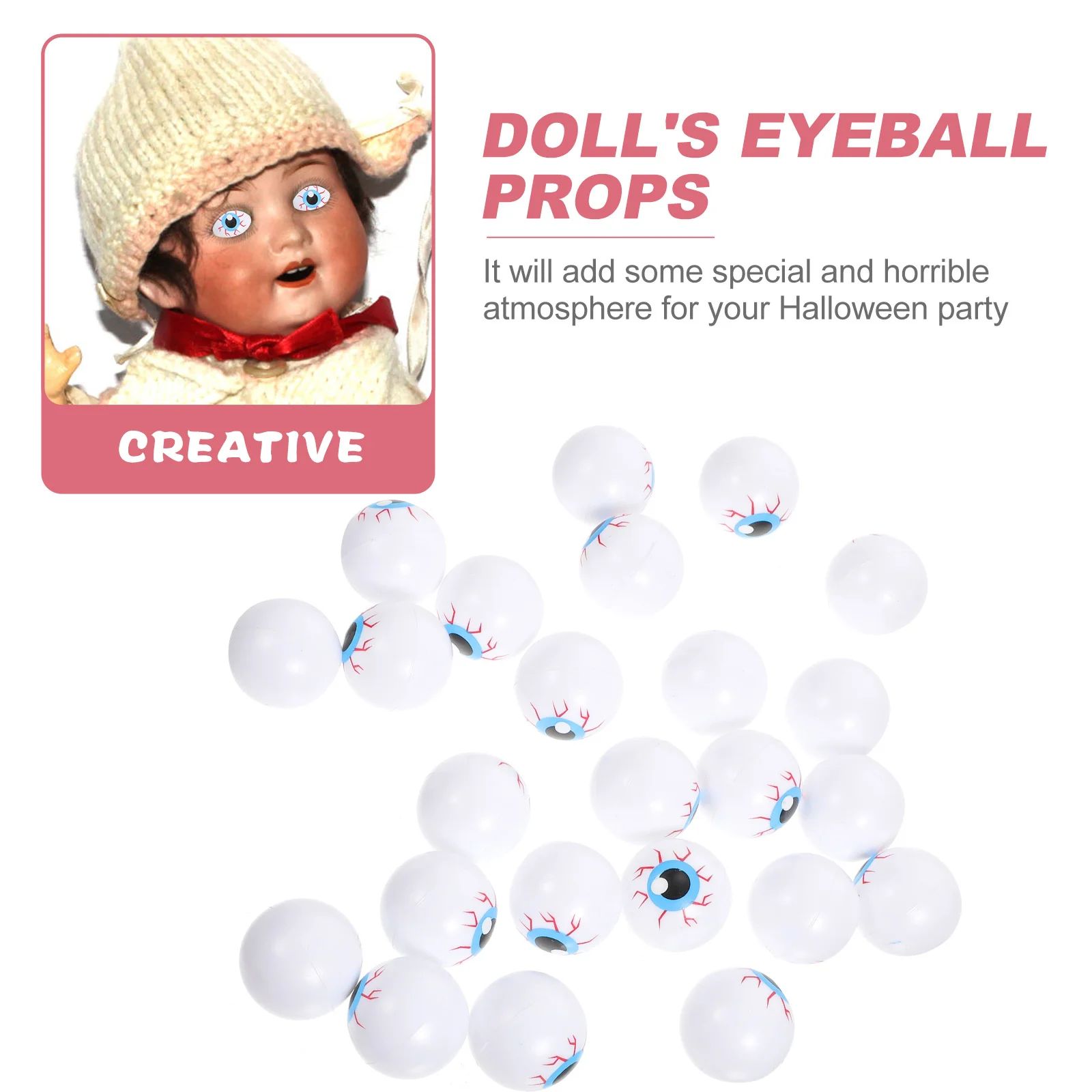 24 Pcs Hollow Bouncing Eyeball Halloween Party Decorations for Teens Scary Eyeballs Plastic Props Adults Toys Kids Pp