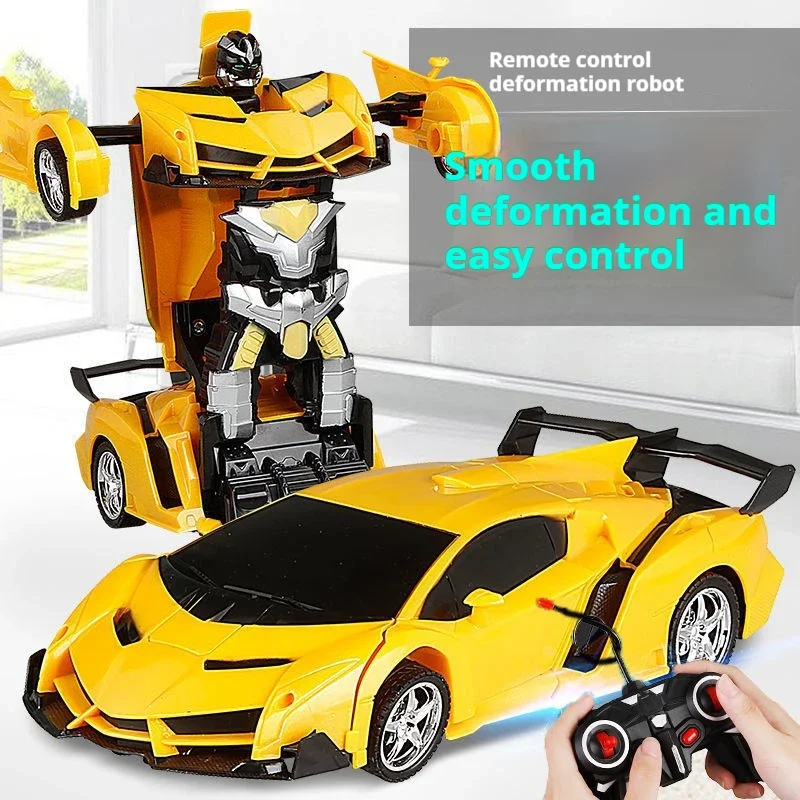 2-in-1 RC Transforming Robot Car Toy – Mini Remote Control Deformation Vehicle with Lights & Sound, Gift for Boys Kids 4-10