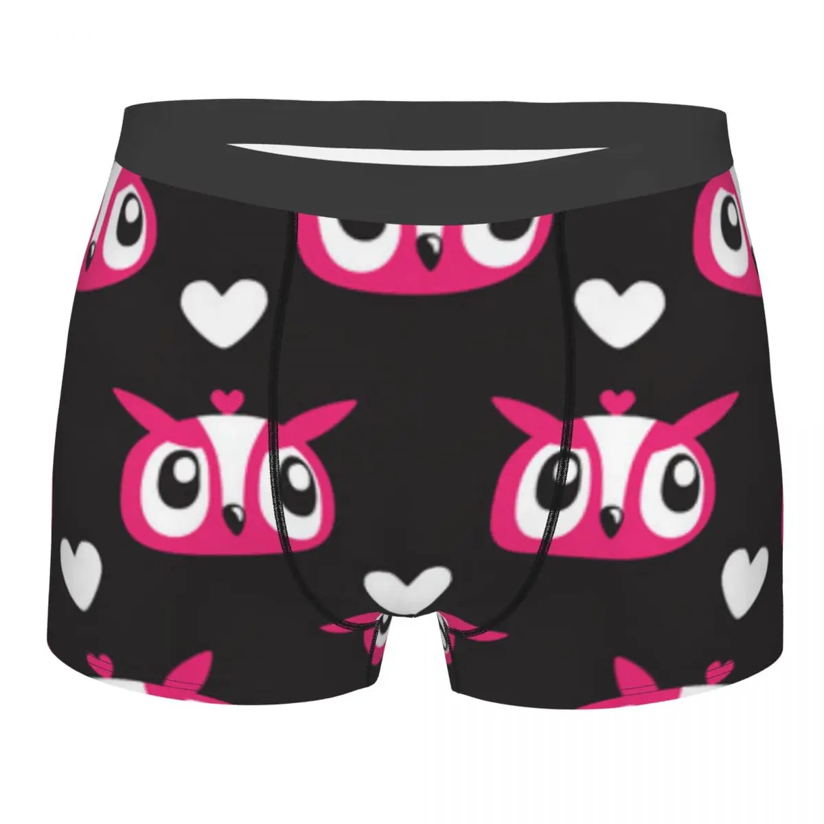 Mens Boxer Sexy Underwear Cute Owl Heart Underpants Male Panties Pouch Short Pants