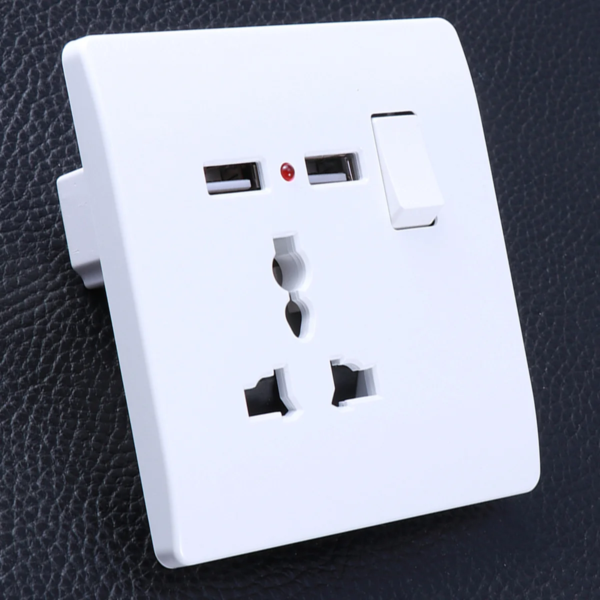 

2A Dual USB Output 3-Pin Wall Socket Power Supply Outlet Panel for Cellphones Tablets Digital Camera Mp3 White Universal