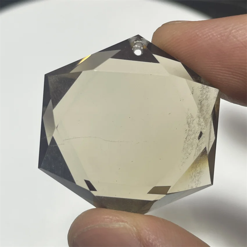 Natural crystal tea crystal large satellite pendant crystal plaything smoke crystal hexagram star
