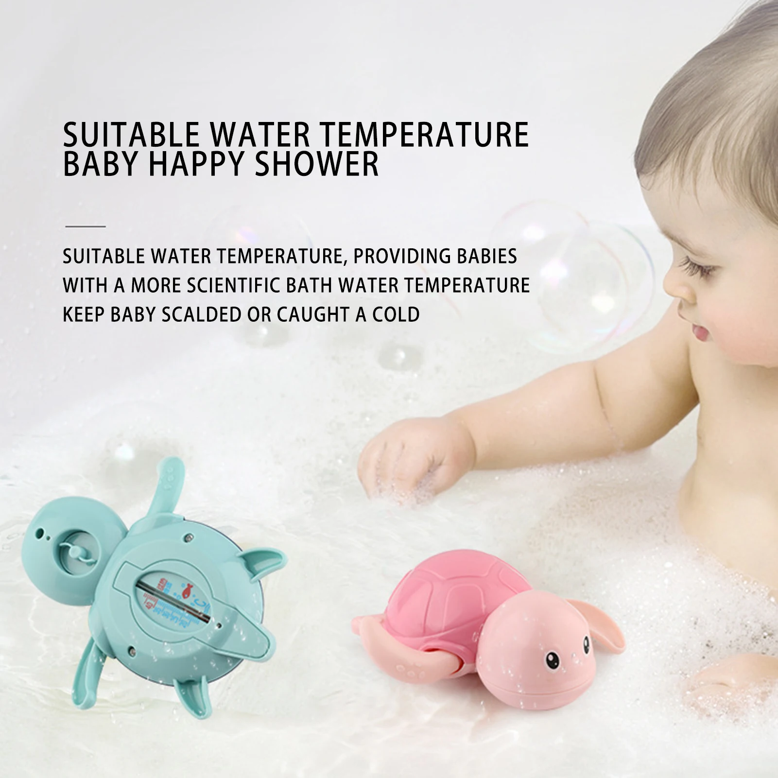 

Turtle Shape Baby Bathtub Water Thermometer Bathroom Safety Temperature Thermometer for Infant Toddler New