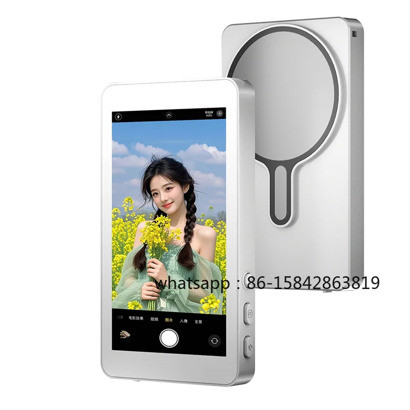 A52T Selfie Monitor Screen for Phone Magnetic Rear Camera Self-Timer for Iphone Android for Live Streaming Video Recording