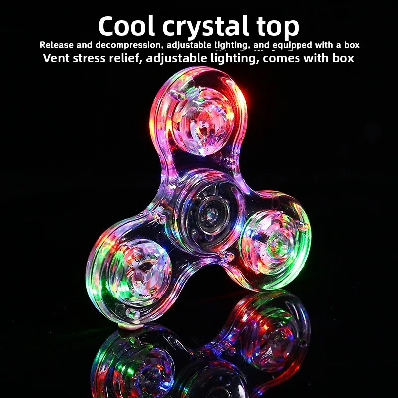 2Pcs Fidget Spinner Light up Sensory Fidget Toys Adults Kids with Autism ADHD Kids Travel Toys Anxiety Stress Relief Boy Gifts