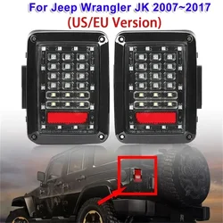 1Pair Led Tail Lights Rear Brake Reverse Turn Signal Lights for Jeep Wrangler JK 2007~2017(US/EU Version)