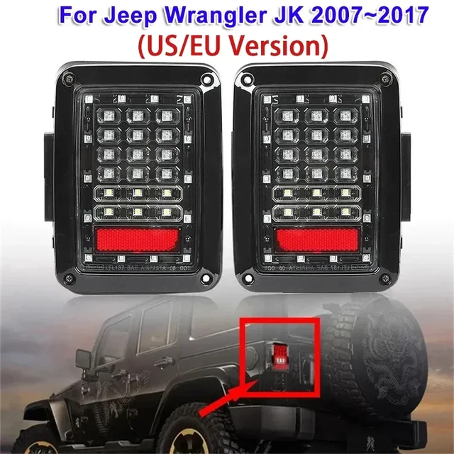 1 para tylnych świateł tylnych LED tylne światła kierunkowskazów do Jeep Wrangler JK 2007 ~ 2017 (wersja US/EU)