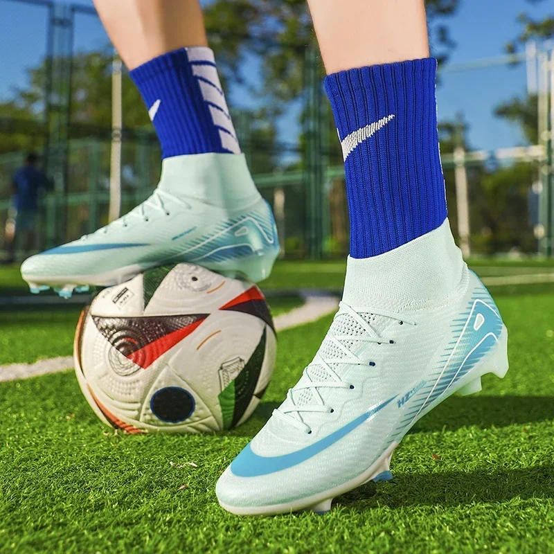 נעלי כדורגל גברים חדשים tf גבוה tf/fg נגד מגפי כדורגל חיצוני דשא למבוגרים מקצועי אימון נעלי ספורט