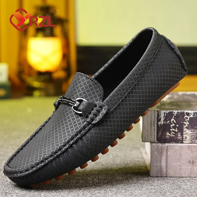 

YRZL Loafers Men Comfortable Casual Shoes Fashion Handmade PU Leather Loafers High Quality Slip on Luxury Driving Shoes Men