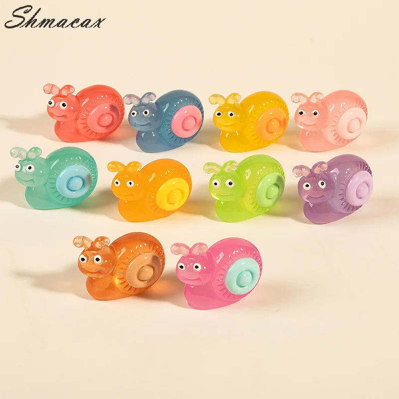 Luminous 3D Cartoon Snail DIY Accessories Cream Glue Keychain Pendant Micro Landscape Doll House Toy