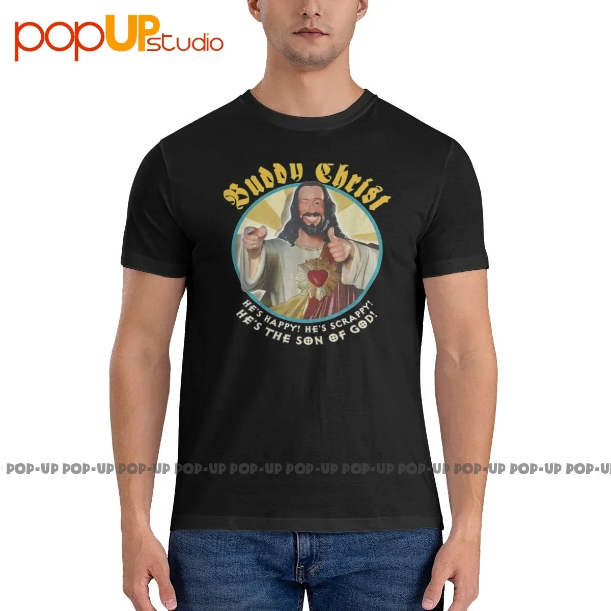 الأصدقاء المسيح جاي والصامت بوب دوجما عرض منحرف كاتب هدية الكريسماس قميص تي شيرت المحملة القطن كل مباراة