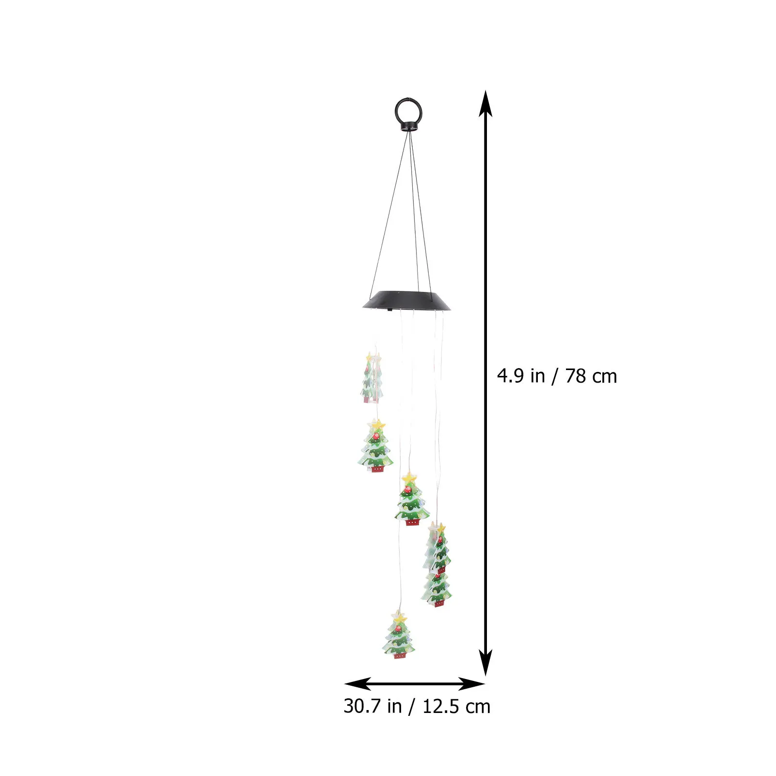 

Christmas Tree Solar Wind Chime Lamp Realistic Design IP65 Waterproof Outdoor Yard Decoration Solar Powered Light