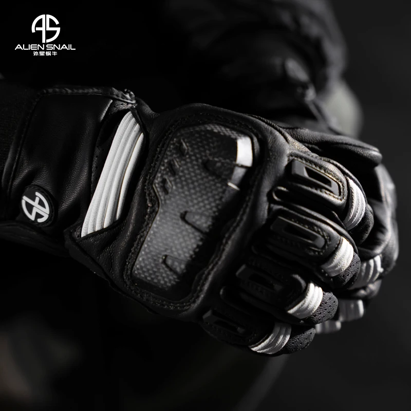 

Motorcycle Gloves Carbon fiber shell Leather Gloves Sheepskin Material For Men Racing Gloves Wear Resistant Guantes Moto