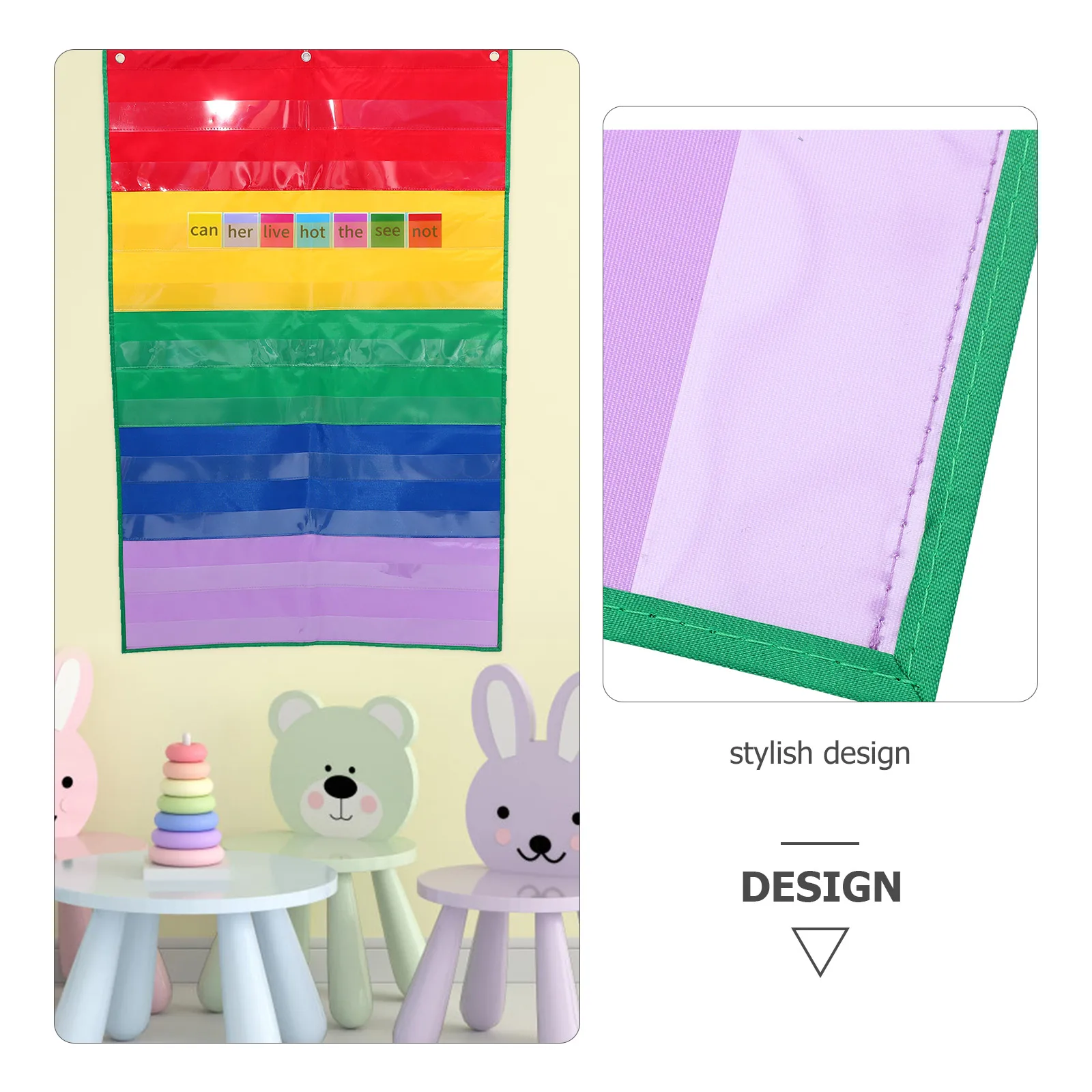 

Schedule Hanging Bag Chart Hanger Classroom Storage Holder Pocket for Pvc Organizer
