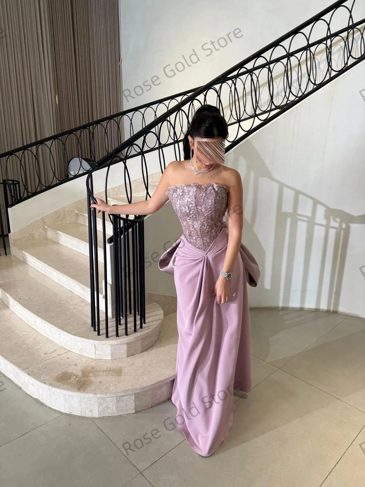 فساتين سهرة بحورية البحر أرجوانية من الوهم بدون حمالات ترتر فيستدو دي نوش مخصصة رائعة لحفلات أعياد الميلاد والحفلات الراقصة