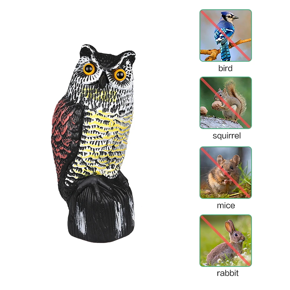 Outdoor Bird Scarer Plastic Owl Scarecrow Rotating Head Owl Prowler Decoy Pest Repellent Pest Control Garden Protector Ornaments