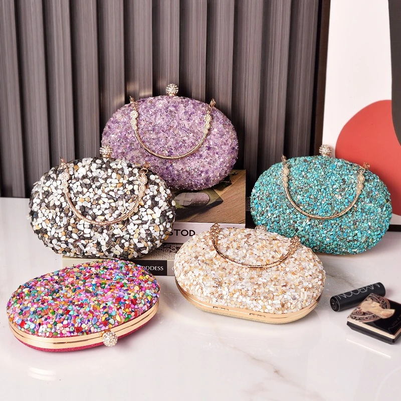 

Diamond Dinner Round Diamond Evening Bag Handle Banquet Bags Handbags Luxury Designer Carteras Diseñador De Lujo Luxury Handbags