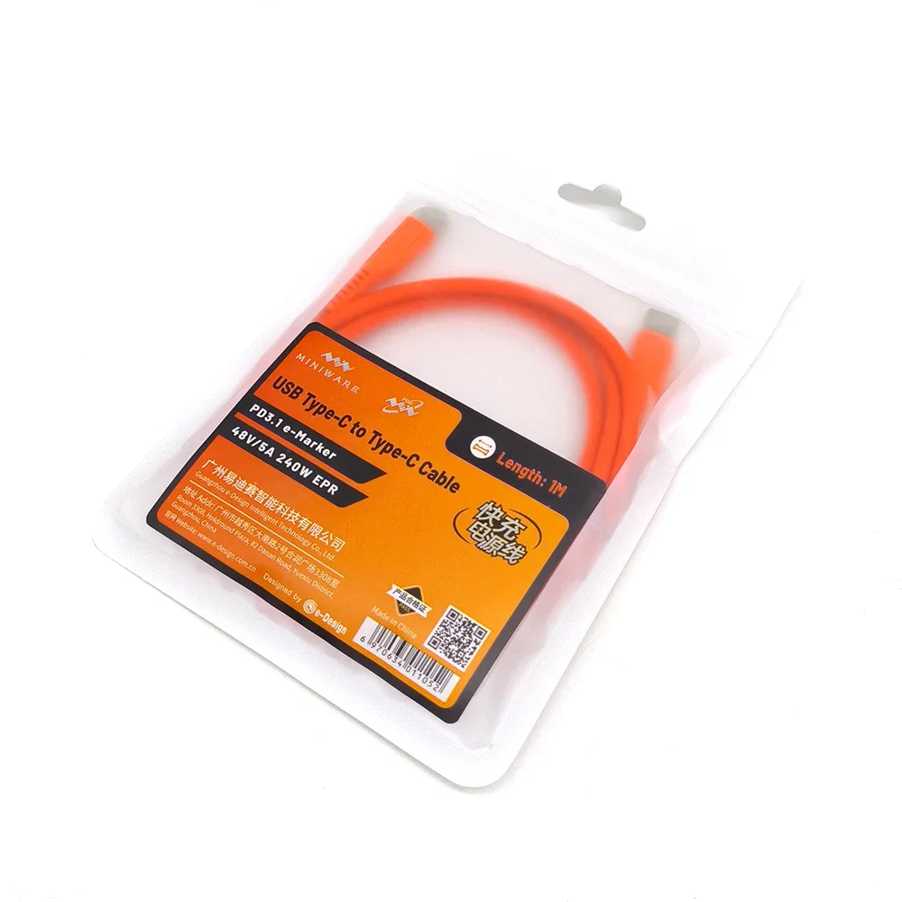 

Оригинальный мини-кабель PD3.1 240 Вт USB Typec C — Typec C 5A Кабель для быстрой зарядки смартфона TS101 MHP50 1 метр Высокое качество